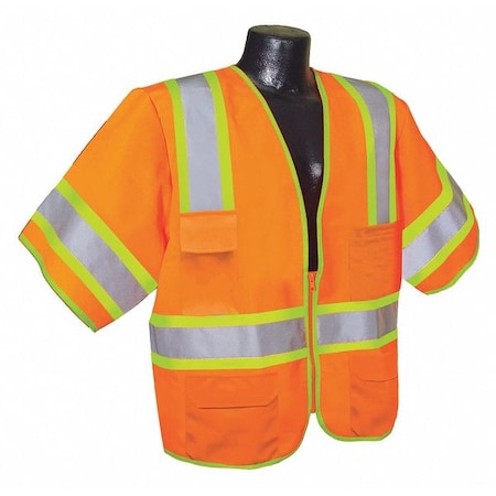 High Visibility Vest,Orange/Red,4XL