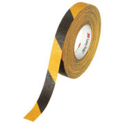 Anti-Slip Tape Mineral Coated; Substrate: Plastic Film 60 Grit Size, Black/Yellow, 1" W x 60 ft. L
