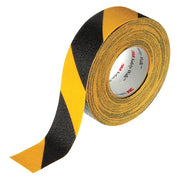 Anti-Slip Tape Mineral Coated; Substrate: Plastic Film 60 Grit Size, Black/Yellow, 2" W x 60 ft. L