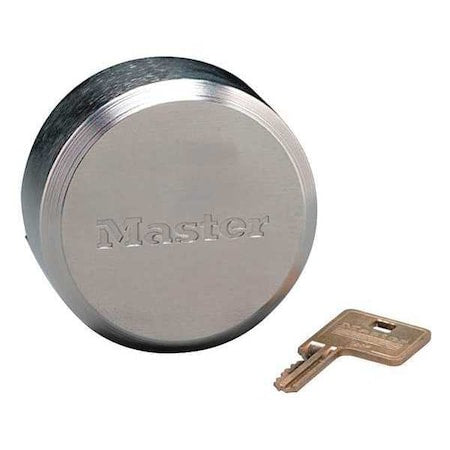 Padlock, Keyed Alike, Hidden Shackle, Round Zinc Body, Boron Shackle, 1 23/32 in W