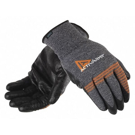 Coated Gloves, Foam Nitrile, Smooth, Palm, 3 Abrasion Level, Gray, 8 1 PR