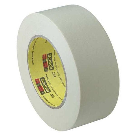 Masking Tape, 12 mm W x 55 m L, 5.9 mil Thick, Tan, Rubber Adhesive, 72 PK