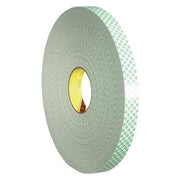 Double-Sided Foam Tape, 3/4 in W, 72 yd L, 1/32 in, Polyurethane Foam, Double-Sided, 12 PK