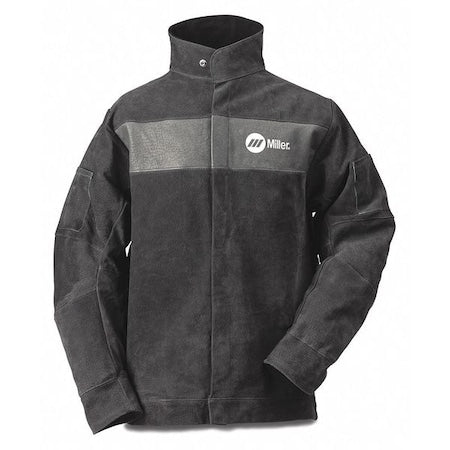 Welding Jacket, M, 2 oz Pigskin, Snaps Closure