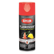 Spray Paint, Flourescent Yellow Orange, Gloss, Solvent, 11 oz