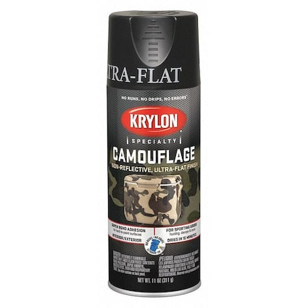 Spray Paint, Black, Ultra-Flat, Solvent, 11 oz