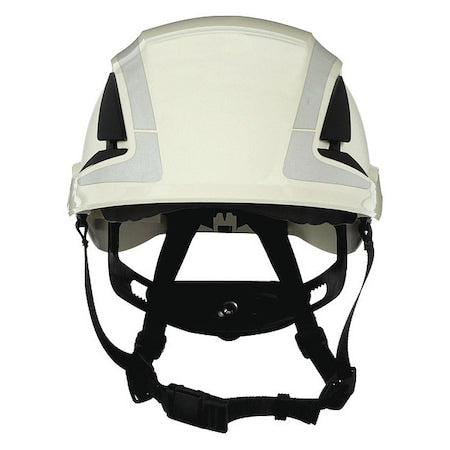 SecureFit Safety Helmet, Front Brim, Type 1, Class C, Reflective, Vented, Ractchet (6-point), White
