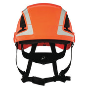 SecureFit Safety Helmet, Front Brim, Type 1, Class C, Reflective, Vented, Ractchet (6-point), Orange