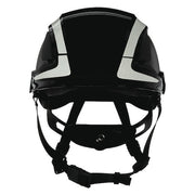 SecureFit Safety Helmet, Front Brim, Type 1, Class C, Reflective, Vented, Ractchet (6-point), Black