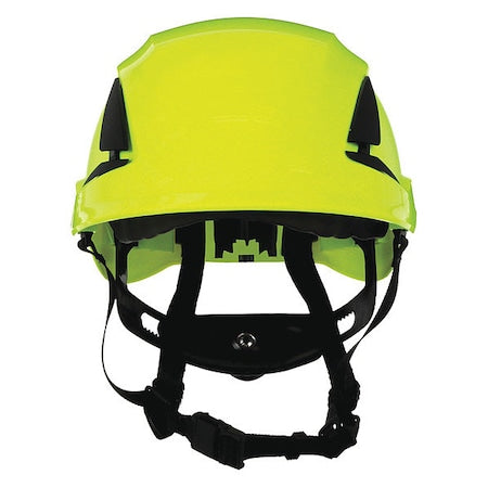 SecureFit Safety Helmet, Front Brim, Type 1, Class C, Vented, Ractchet (6-point), Hi-Vis Green