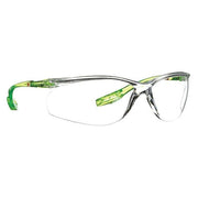 CCS, Safety Glasses, Scotchgard Anti-Fog & Anti-Scratch, Clear Lens, Green Frame, Frameless