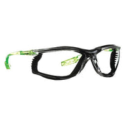 CCS, Safety Glasses, Scotchgard Anti-Fog & Anti-Scratch, Clear Lens, Green Frame, Frameless