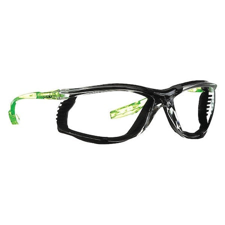 CCS, Safety Glasses, Scotchgard Anti-Fog & Anti-Scratch, Clear Lens, Green Frame, Frameless