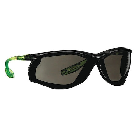 CCS, Safety Glasses, Scotchgard Anti-Fog & Anti-Scratch, Gray Lens, Green Frame, Frameless