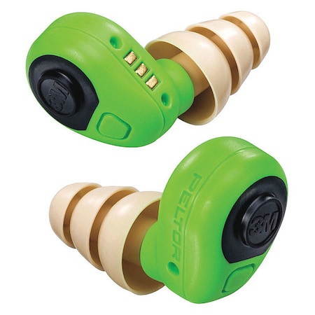 EEP Rubber Vinyl Electronic Ear Plugs, Multiple Shape, 23 dB, 27 dB, 30 dB, Green