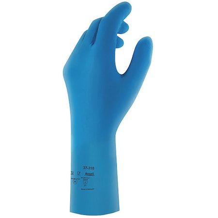 AlphaTec(R) 37-310 Chemical Resistant Gloves, Nitrile, 12 in L, 8 mil, Blue, 7, 1 PR