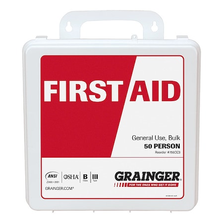 First Aid Kit and Housing, Plastic 210 Components, 50 People Served