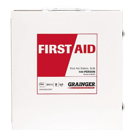 First Aid Kit and Housing, Metal 687 Components, 100 People Served