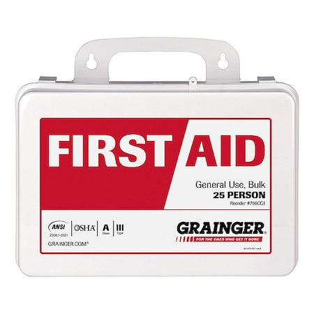 First Aid Kit and Housing, Plastic 142 Components, 25 People Served