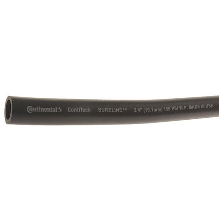 3/4 in ID x 50 ft L Garden Hose, EPDM Tube, Black