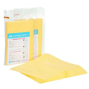 Sorbent Pad, 13 in x 20 in, Harsh Chemicals, Yellow, Polypropylene
