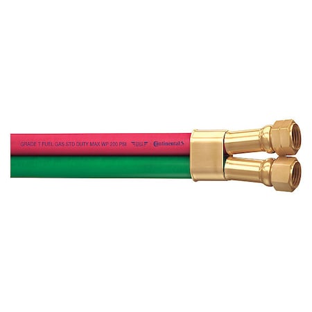 Twin Line Welding Hose,1/4" ID x 25 ft.