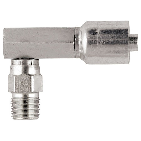 Crimp Fitting,90 deg.,1/2" ID,1/2",MNPTF