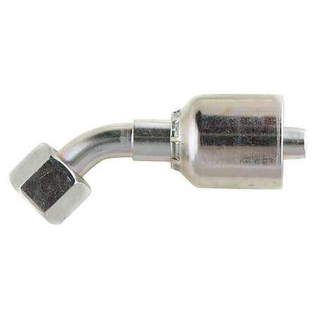 Crimp Fitting,45 deg.,3/8" I.D.,F,Metric