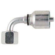 Crimp Fitting,90 deg.,1/4" I.D.,F,Metric