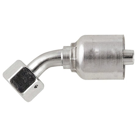 Crimp Fitting,45 deg.,1/4" ID,M14-1.5,F