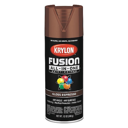 Rust Preventative Spray Paint, Leather Brown, Gloss, Solvent, 12 oz
