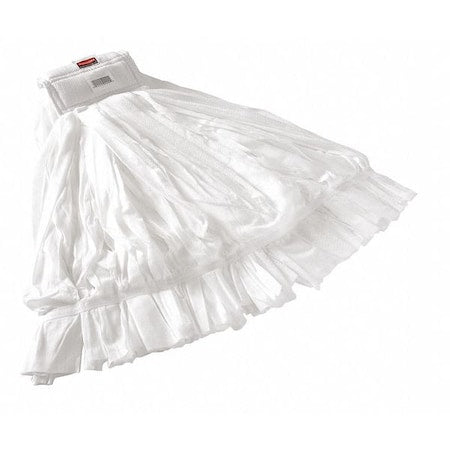 5 in String Wet Mop, 24 oz Dry Wt, Clamp On Connection, Cut-End, White, Polyester