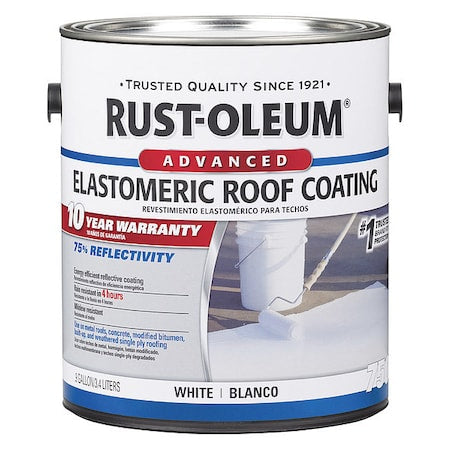 Elastomeric Roof Coating, 0.9 gal., White, Base Type: Water