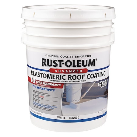 Elastomeric Roof Coating, 4.75 gal., White, Base Type: Water