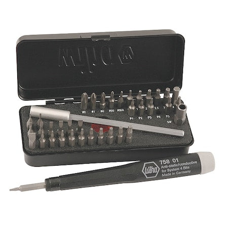 Hex, Phillips, Slotted, Torx(R) Bit 8 in, Drive Size: 4 mm , Num. of pieces:39