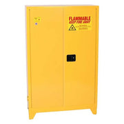 Hazardous Material Storage Cabinet, 45 gal, 2 Shelves, Steel, 43 in W x 69 in H x 18 in D, Yellow