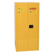 Hazardous Material Storage Cabinet, 60 gal, 2 Shelves, Steel, 34 in W x 65 in H x 34 in D, Yellow