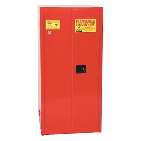 Hazardous Material Storage Cabinet, 96 gal, 5 Shelves, Steel, 34 in W x 65 in H x 34 in D, Red