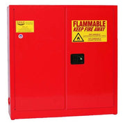 Hazardous Material Storage Cabinet, 24 gal, 3 Shelves, Steel, 43 in W x 44 in H x 12 in D, Red