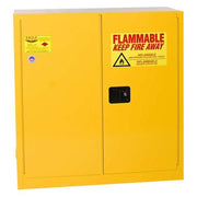Hazardous Material Storage Cabinet, 30 gal, 1 Shelves, Steel, 43 in W x 44 in H x 18 in D, Yellow