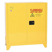 Hazardous Material Storage Cabinet, 30 gal, 1 Shelves, Steel, 43 in W x 48 in H x 18 in D, Yellow