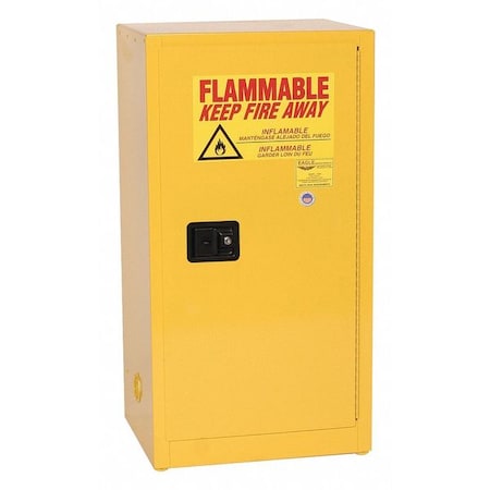 Hazardous Material Storage Cabinet, 16 gal, 1 Shelves, Steel, 23 1/4 in W x 44 in H x 18 in D