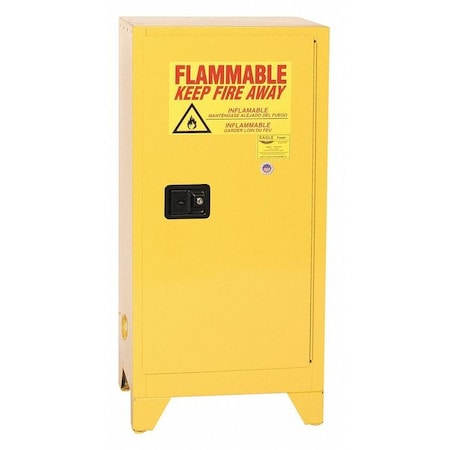 Hazardous Material Storage Cabinet, 16 gal, 1 Shelves, Steel, 23 1/4 in W x 48 in H x 18 in D