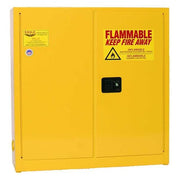 Hazardous Material Storage Cabinet, 24 gal, 3 Shelves, Steel, 43 in W x 44 in H x 12 in D, Yellow