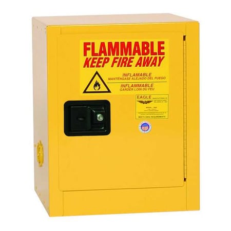 Hazardous Material Storage Cabinet, 4 gal, 1 Shelves, Steel, 17 in W x 22 in H x 17 in D, Yellow
