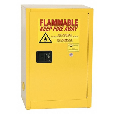 Hazardous Material Storage Cabinet, 12 gal, 1 Shelves, Steel, 23 1/4 in W x 35 in H x 18 in D
