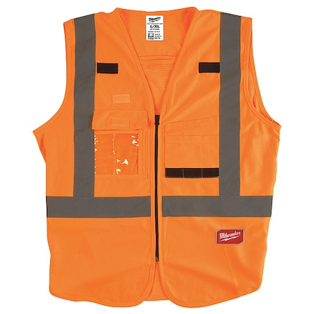 Class 2 High Visibility Orange Safety Vest - L/XL
