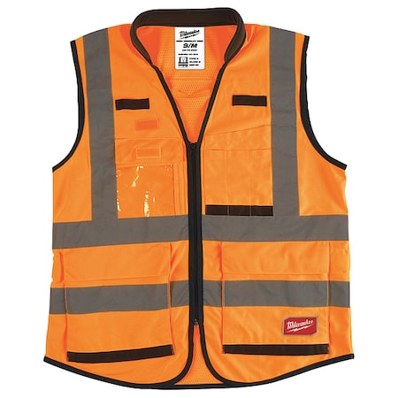 Class 2 High Visibility Orange Performance Safety Vest - S/M