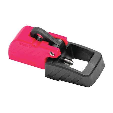 Circuit Breaker Lockout, Clamp-On w/Screw, Color: Black, Red
