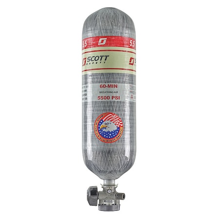 SCBA Cylinder,5500 psi,60 min.,Filled